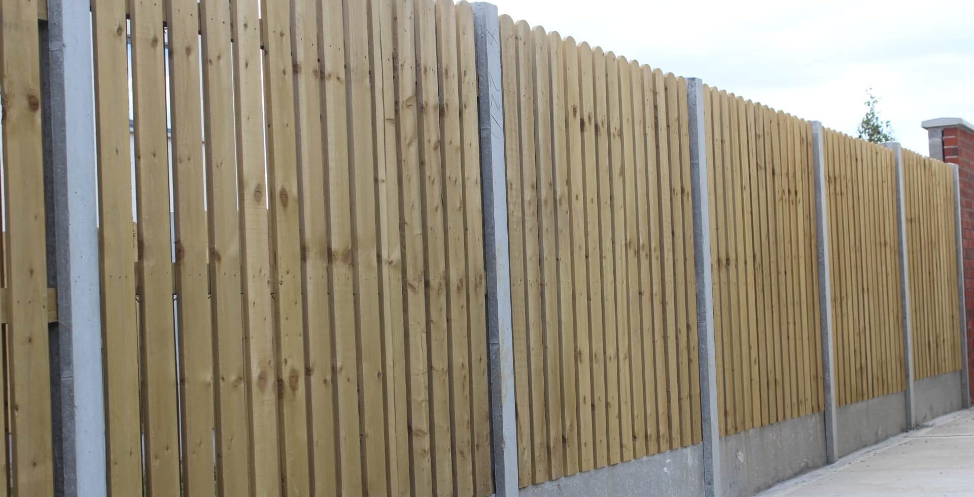 Concrete Post with 'Hit & Miss' Timber Panel - Fencing product by