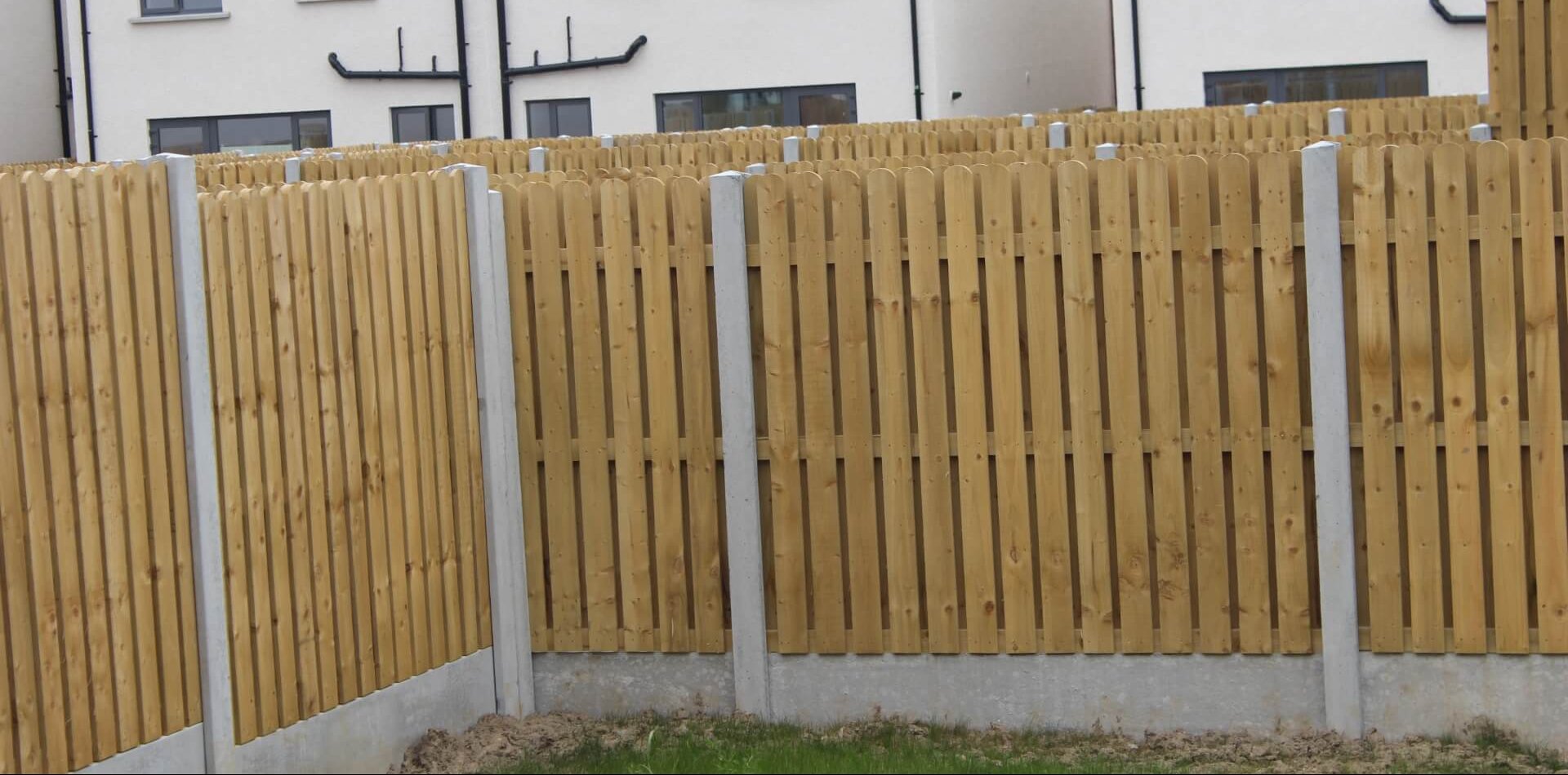 Concrete Post and Hit and Miss Timber Panel Fence, Dunleer Housing Development