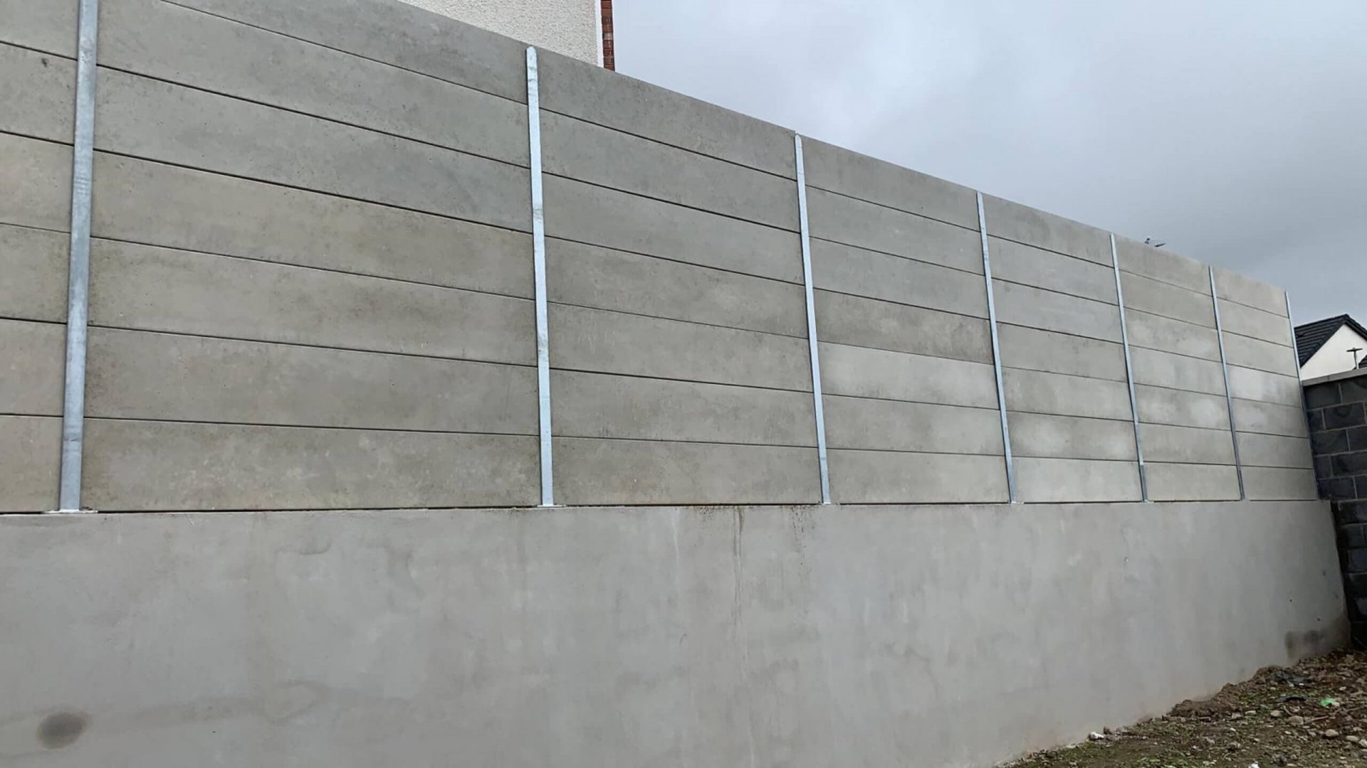 Concrete Panel with Galvanised Steel Post